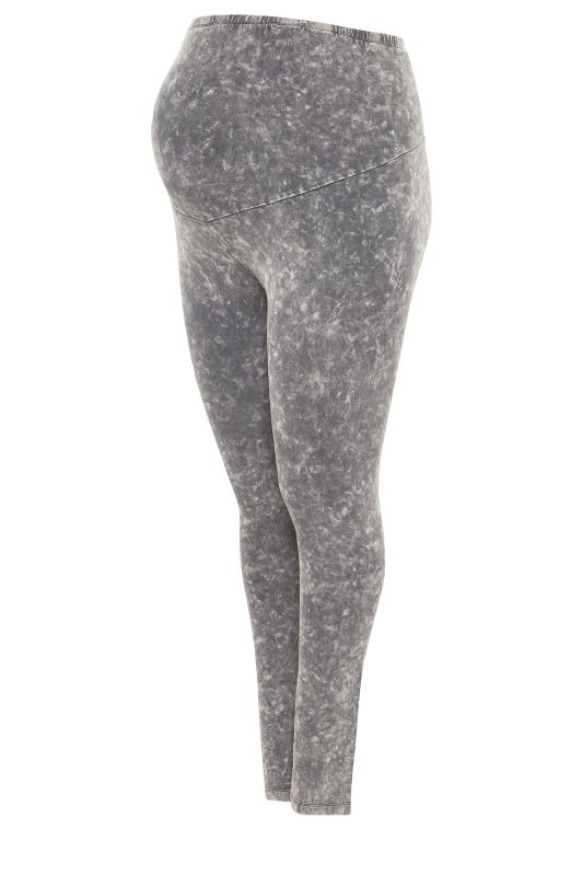 Plus Size BUMP IT UP MATERNITY Grey Acid Wash Leggings With Comfort Panel | Yours Clothing 6