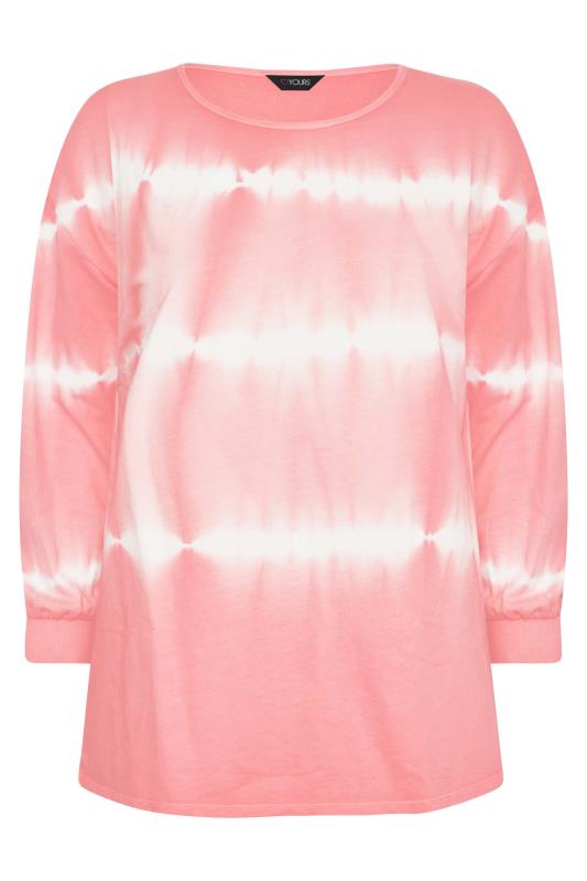 Plus Size Pink Tie Dye Balloon Sleeve Sweatshirt | Yours Clothing  5