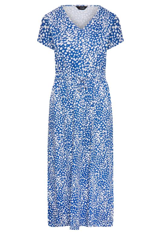 YOURS Plus Size Cobalt Blue Animal Print Maxi T-Shirt Dress | Yours Clothing 6