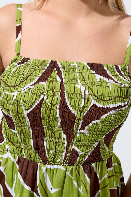 LIMITED COLLECTION Plus Size Green Palm Leaf Vest Top | Yours Clothing 5