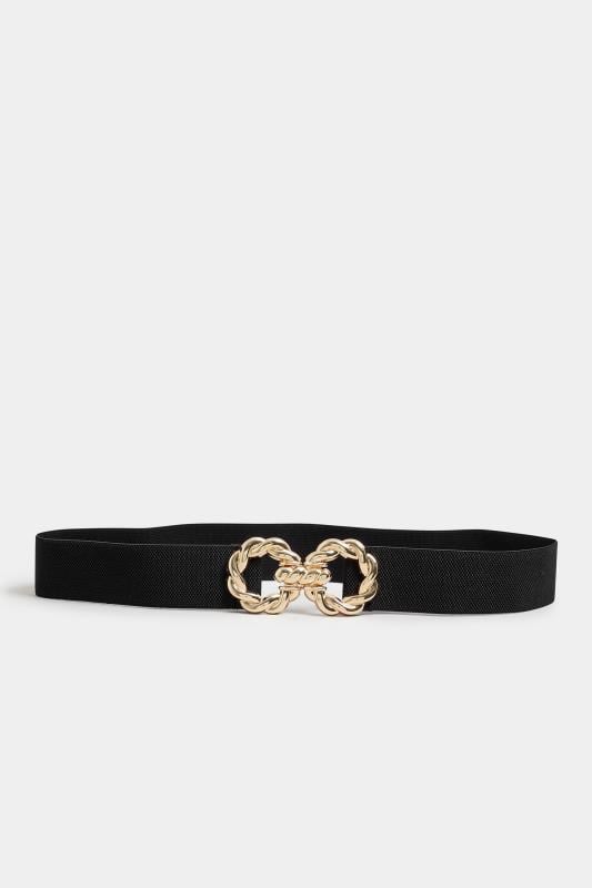 Black Twist Buckle Stretch Belt | Yours Clothing 2