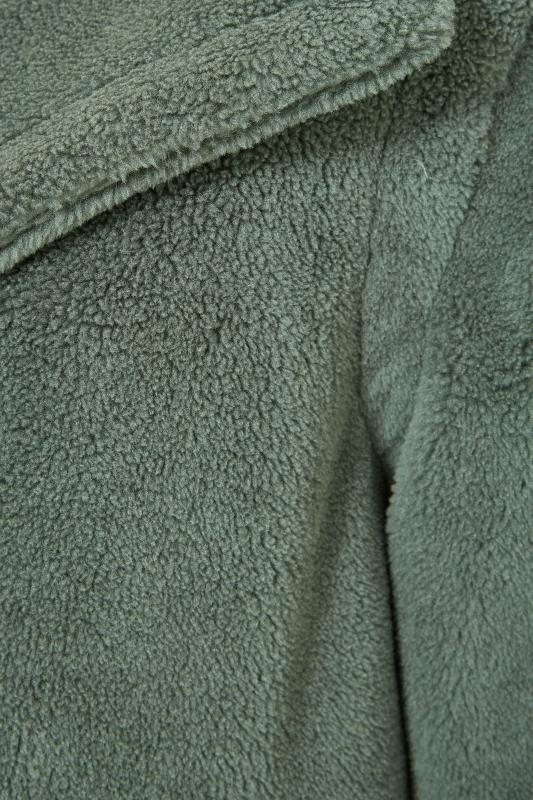 Curve Sage Green Teddy Maxi Coat 6