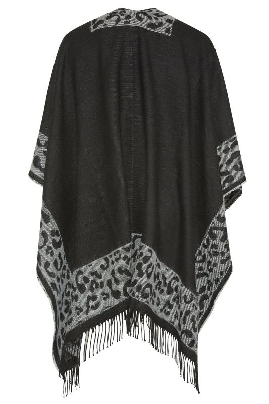 Plus Size Curve Black Leopard Print Wrap Shawl | Yours Clothing 7