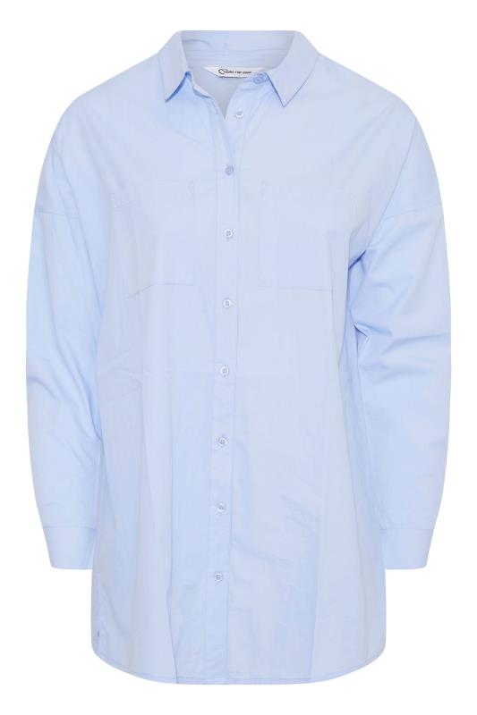 YOURS FOR GOOD Curve Blue Oversized Shirt_F.jpg