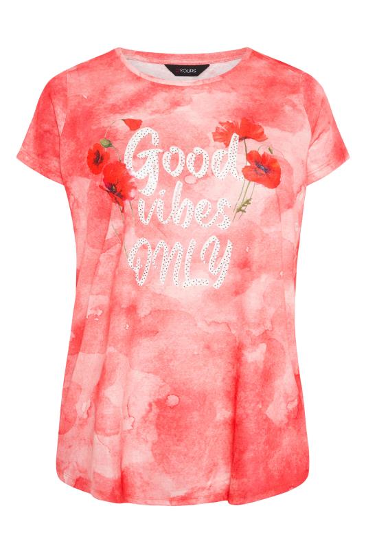 Curve Pink 'Good Vibes Only' Slogan T-Shirt_F.jpg