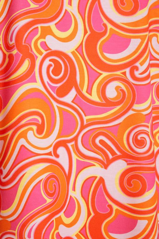 LIMITED COLLECTION Curve Pink Retro Swirl Print Grown on Sleeve Top 3