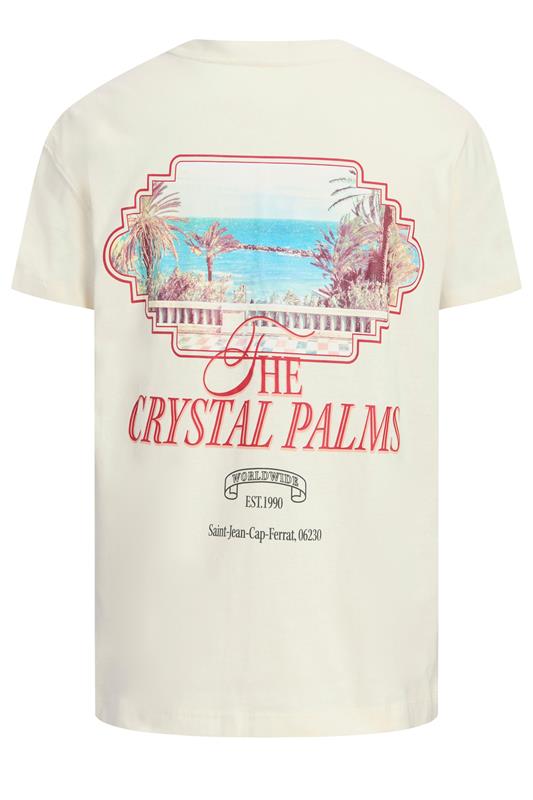 JACK & JONES Big & Tall Antique White 'Crystal Palms' T-Shirt | BadRhino 2