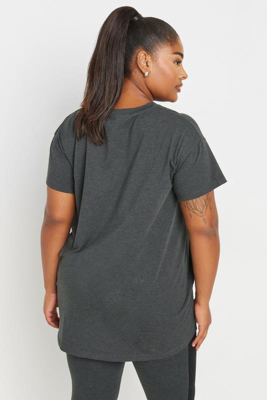 YOURS ACTIVE Plus Size Grey 'Be Yourself' Slogan Print Top | Yours Clothing 4