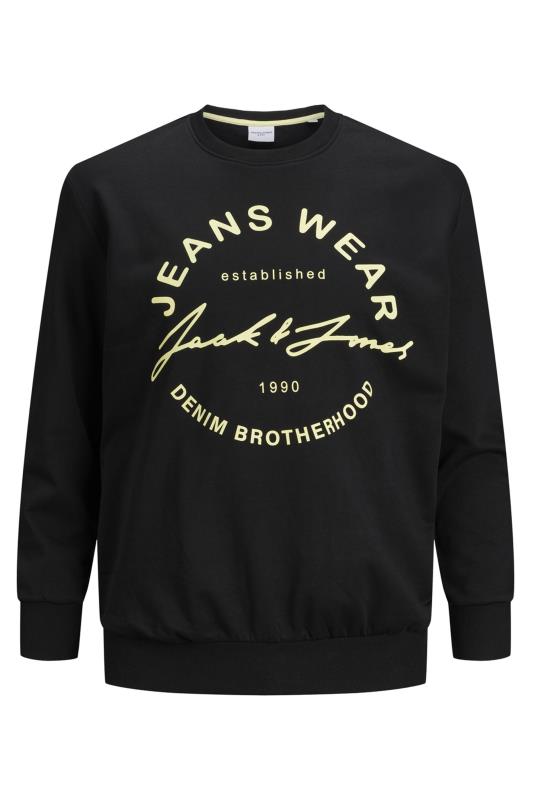 JACK & JONES Big & Tall Black Hero Slogan Sweatshirt 1
