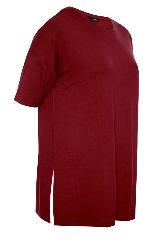 Plus Size Wine Red Oversized Jersey T-Shirt | Yours Clothing 5