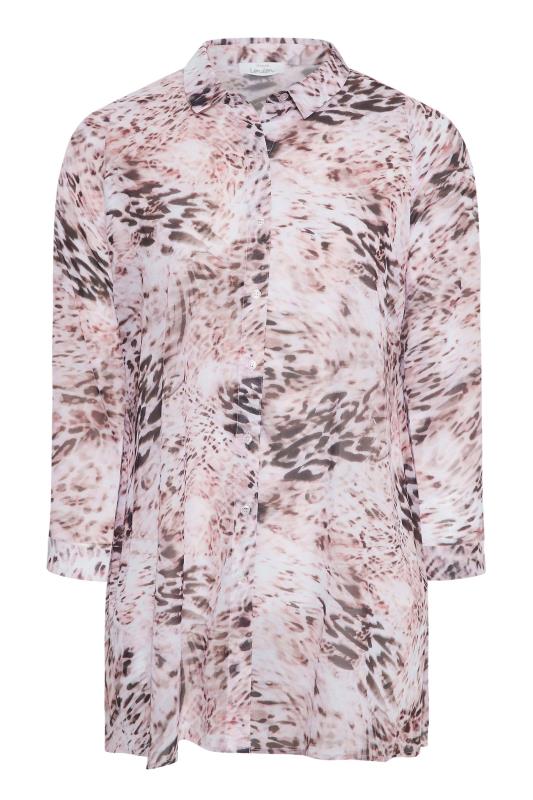 YOURS LONDON Plus Size Pink Mixed Animal Print Chiffon Shirt | Yours Clothing  6