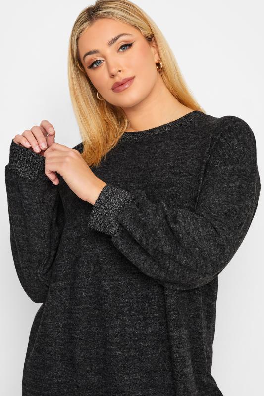YOURS Plus Size Black Soft Touch Jumper Dress | Yours Clothing 4