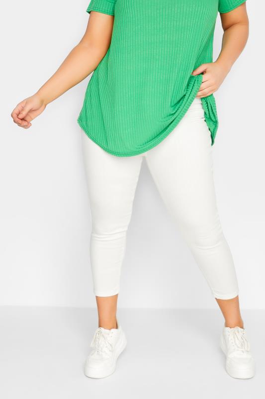 Tallas Grandes YOURS Curve White Cropped Stretch GRACE Jeggings