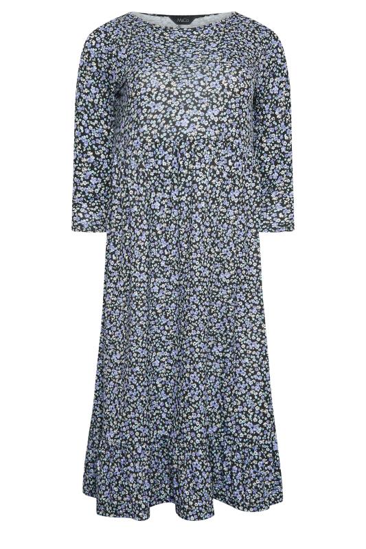 M&Co Petite Blue Ditsy Floral Print Midi Dress | M&Co 6