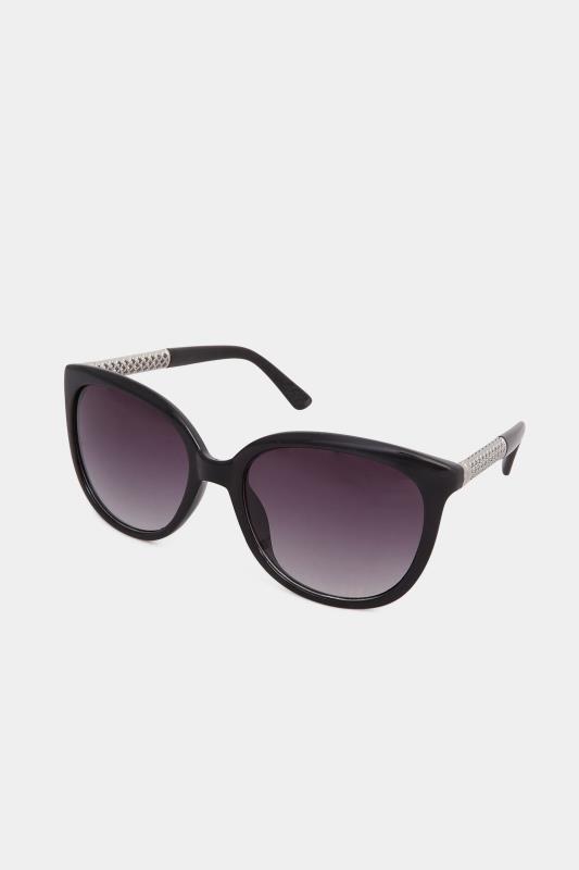 Plus Size Black Filigree Arm Sunglasses | Yours Clothing 2