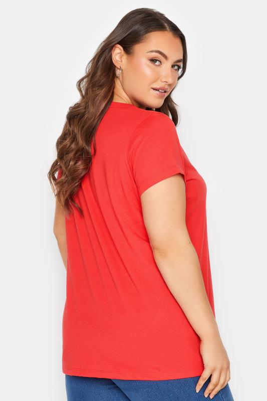 YOURS Plus Size Curve Red Basic Short Sleeve | Yours Clothing 3