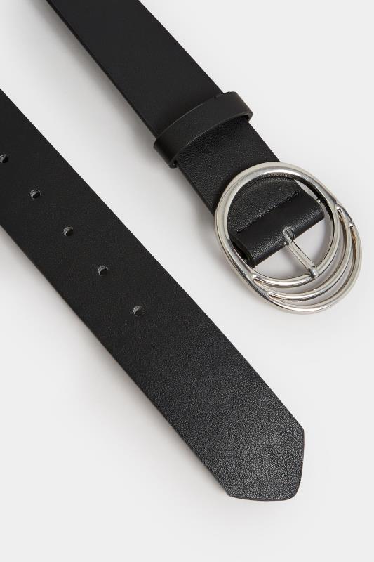 Black & Silver Triple Circle Belt | Yours Clothing 3