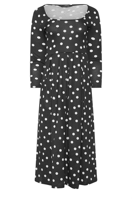 PixieGirl Petite Black Polka Dot Midi Dress | PixieGirl  5