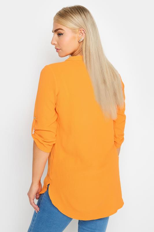 M&Co Orange Statement Button Tab Sleeve Shirt | M&Co 3