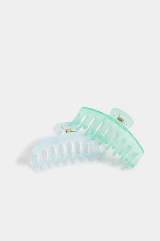 2 PACK Blue & Green Transparent Claw Clips 3