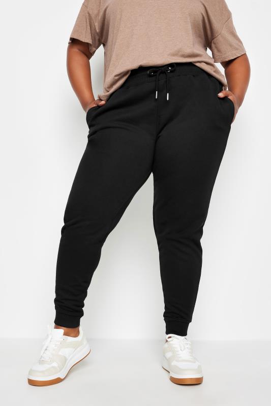 Joggers YOURS Curve Black Elasticated Stretch Joggers