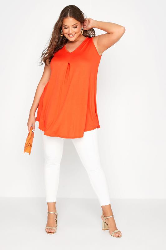 Plus Size Orange Swing Vest Top | Yours Clothing 2