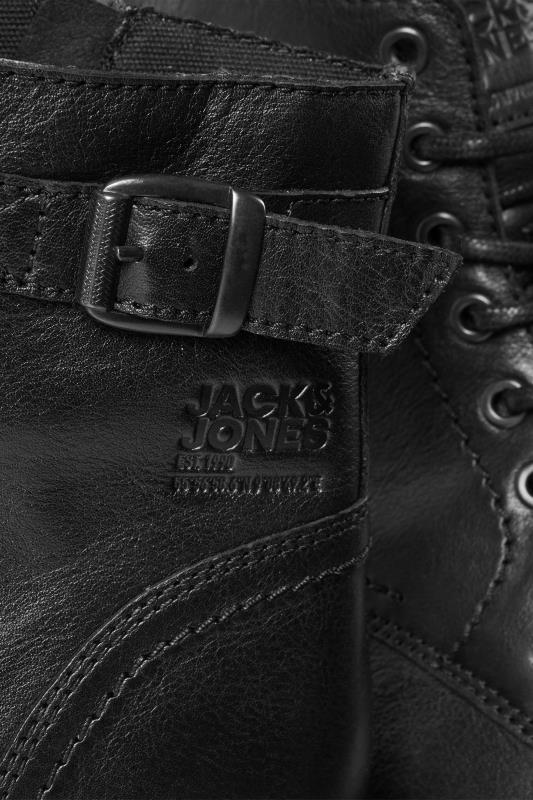 JACK & JONES Big & Tall Black Leather Boots | BadRhino 5