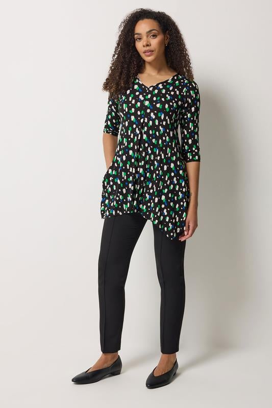 M&Co Black Spot Print Hanky Hem Top | M&Co 1