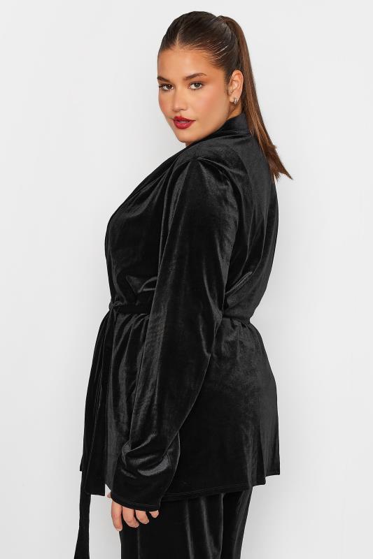 LTS Tall Women's Black Velvet Belted Blazer | Long Tall Sally 3