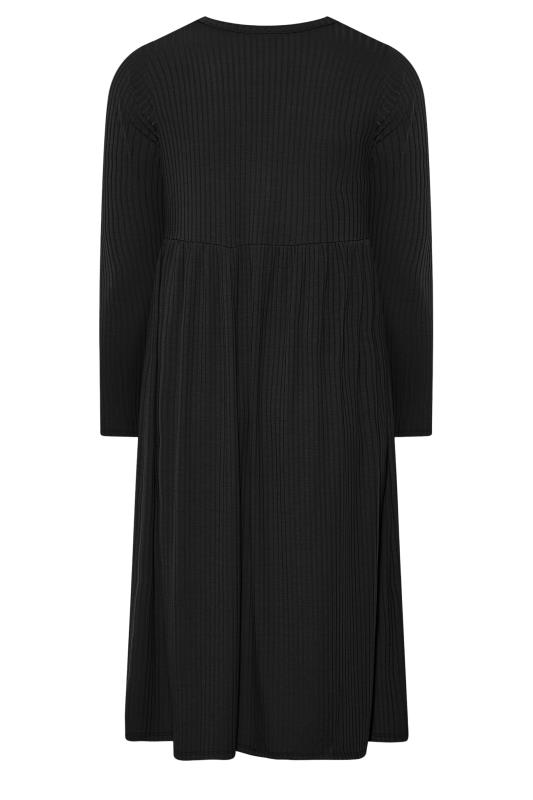 LIMITED COLLECTION Plus Size Black Ribbed Midaxi Dress | Yours Clothing 7