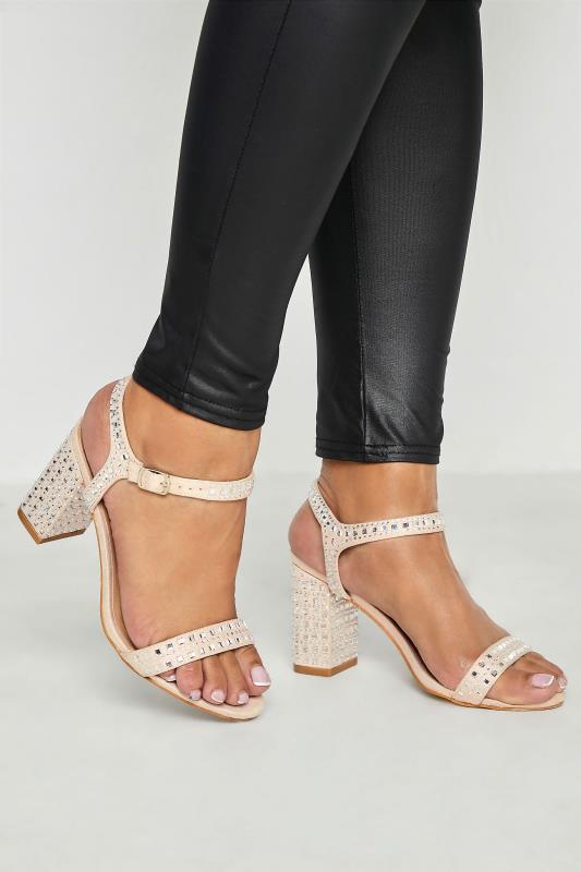 LIMITED COLLECTION Nude Diamante Strappy Heels In Extra Wide Fit_R.jpg