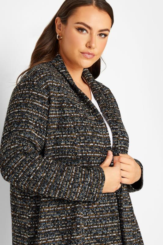 Curve Plus Size Black Textured Cardigan | Yours Clothing  4