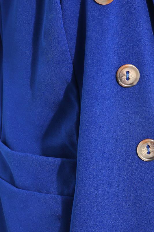 LIMITED COLLECTION Plus Size Cobalt Blue Button Front Sleeveless Blazer | Yours Clothing 5