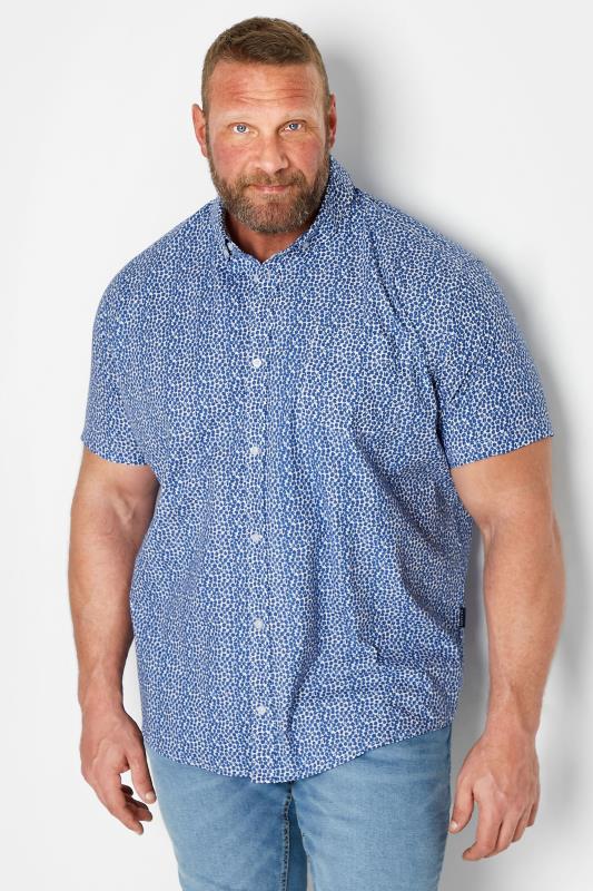 BadRhino Big & Tall Blue Printed Shirt | BadRhino 1