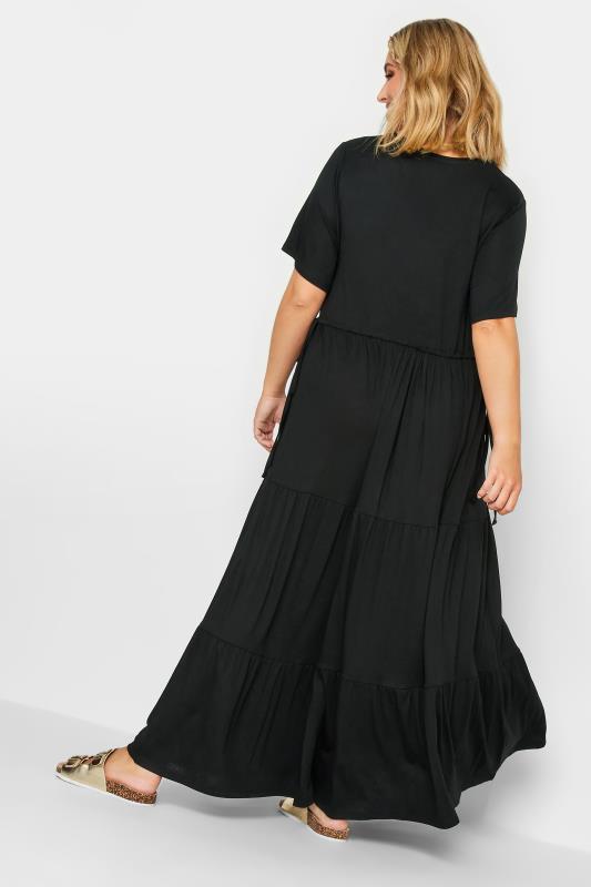 LIMITED COLLECTION Plus Size Black Maxi Adjustable Waist Dress | Yours Clothing 3