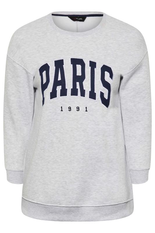 Plus Size Grey 'Paris' Slogan Sweatshirt | Yours Clothing 5