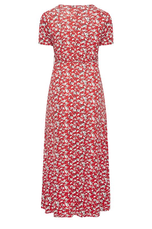 YOURS Curve Plus Size Red Ditsy Print Maxi Dress | Yours Clothing  7