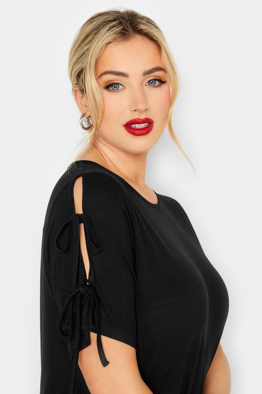 LIMITED COLLECTION Plus Size Black Tie Sleeve Top | Yours Clothing 4