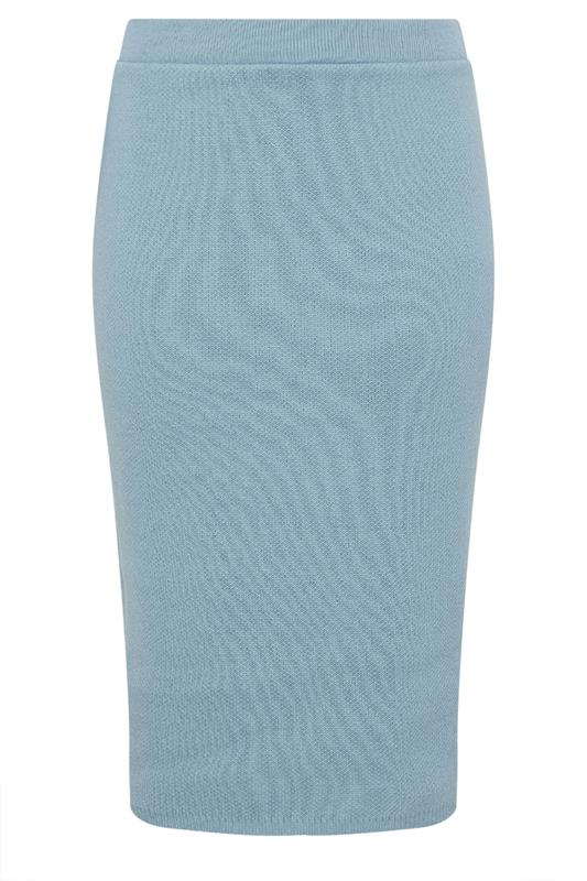 LIMITED COLLECTION Plus Size Blue Knitted Skirt | Yours Clothing 5