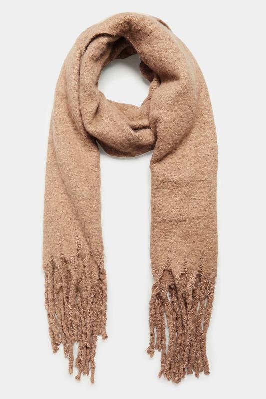Brown Super Soft Chunky Tassel Scarf | Yours Clothing 2