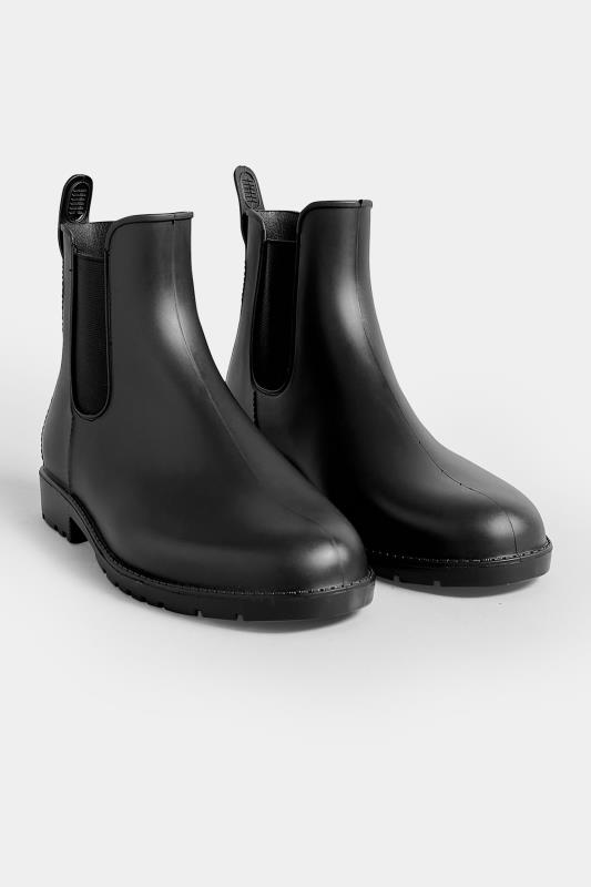 PixieGirl Black Chelsea Welly Boots In Standard Fit | PixieGirl 2