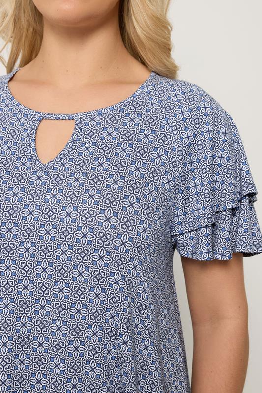 YOURS Plus Size Paisley Short Sleeve Top | Yours Clothing 4