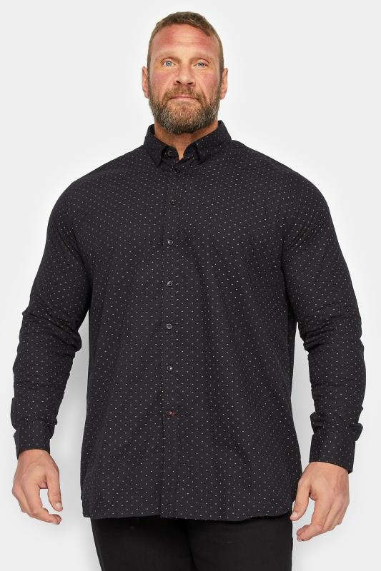 Men's  D555 Big & Tall Black Dot Print Shirt