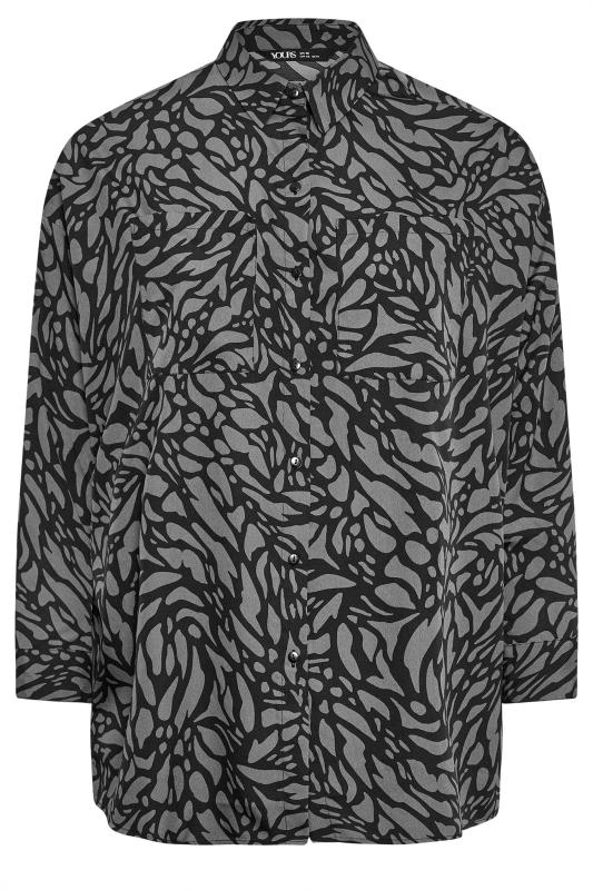 YOURS Plus Size Grey Animal Markings Print Shirt | Yours Clothing 5