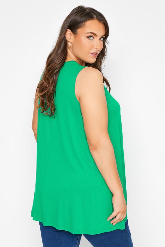 Plus Size Apple Green Swing Vest Top | Yours Clothing 3