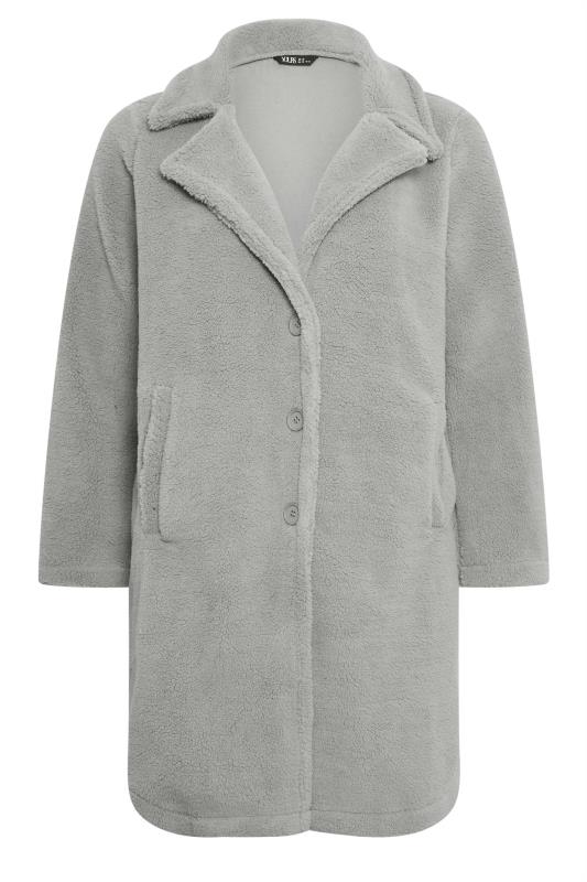 YOURS Plus Size Grey Faux Fur Coat | Yours Clothing 5