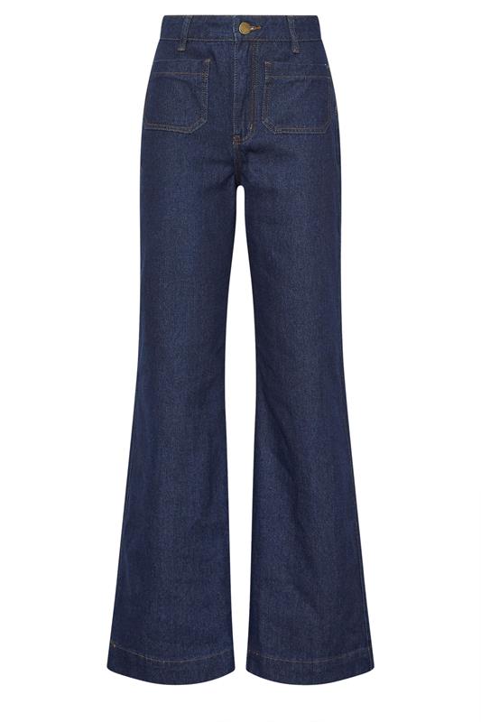 LTS Tall Women's Women's Indigo Blue Pocket Wide Leg Cotton Jeans | Long Tall Sally 5