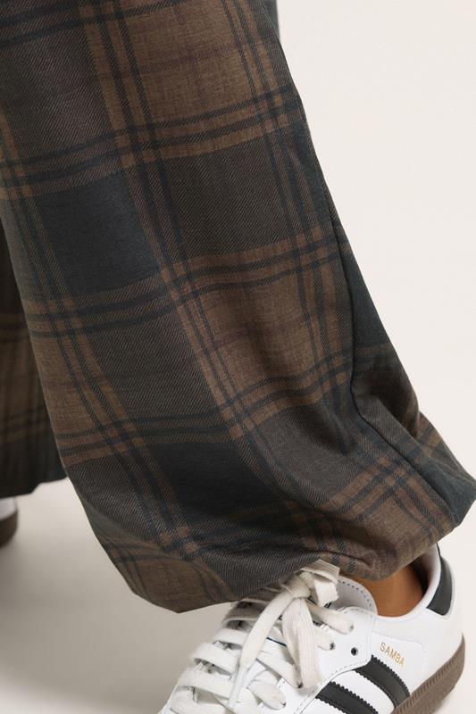 PixieGirl Petite Women's Brown Check Balloon Trousers | PixieGirl 4