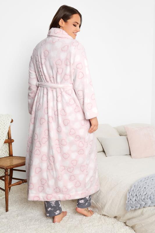 Plus Size Pink Heart Maxi Dressing Gown | Yours Clothing  4
