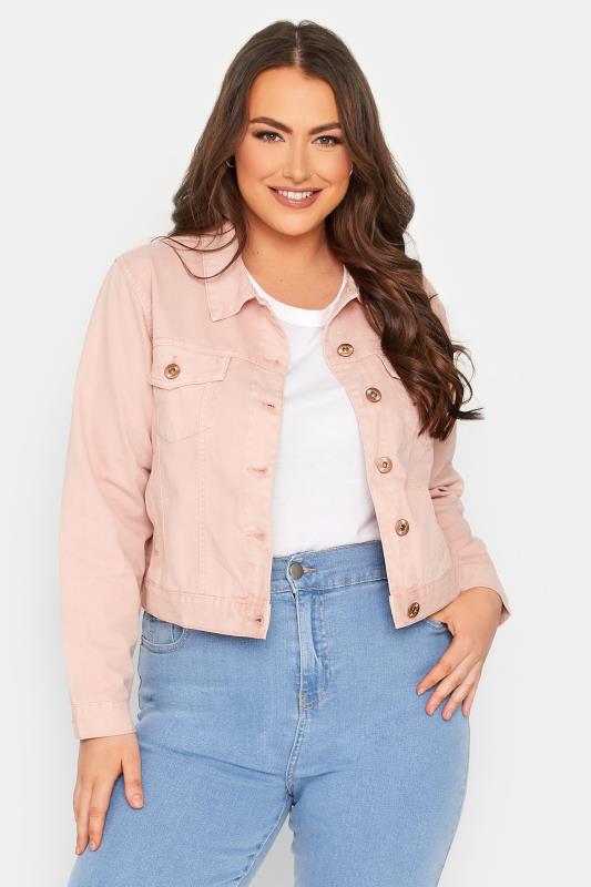 YOURS Plus Size Pink Denim Jacket | Yours Clothing 1